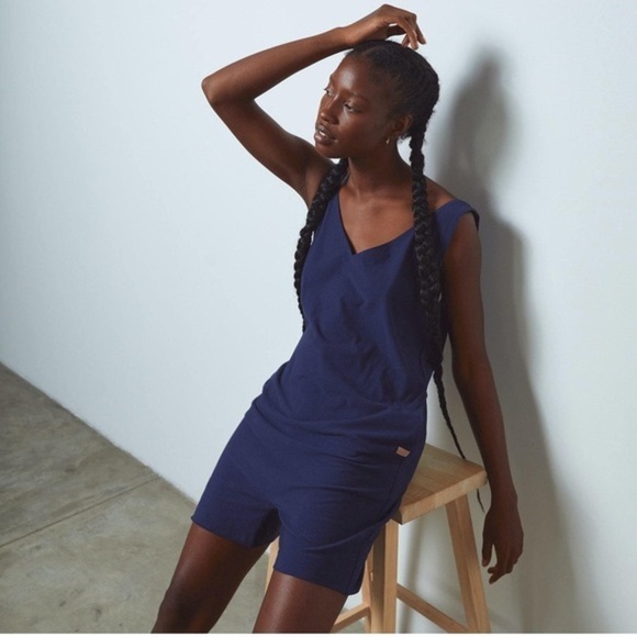 NWT LUNYA Cool Short Romper Deep Blue Large - Picture 1 of 4
